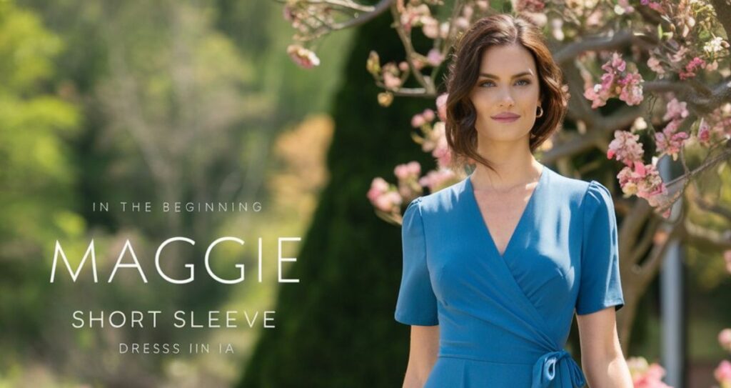 In The Beginning Maggie Short Sleeve Dress- Blue s​